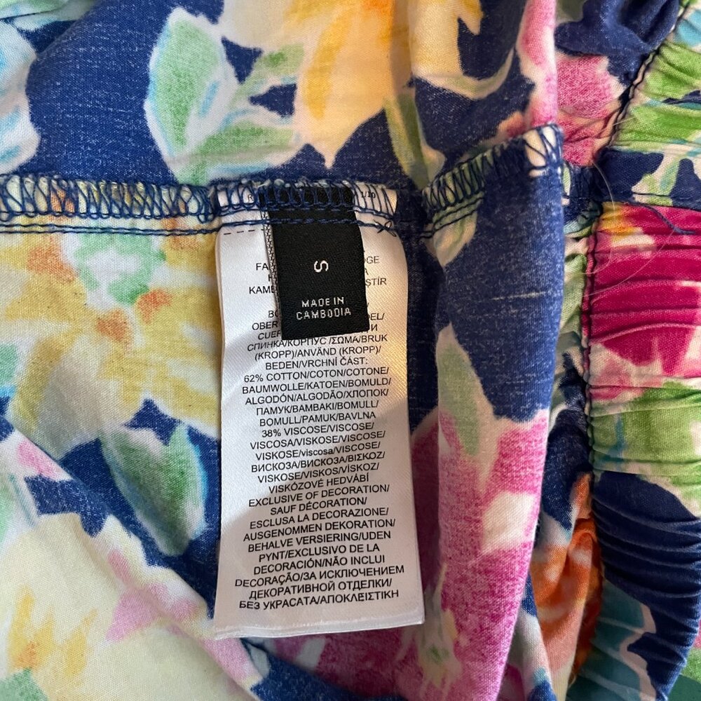 Lauren Ralph Lauren Women S Pink Blue Floral Pajama Set Cotton Button Front - Picture 13 of 13